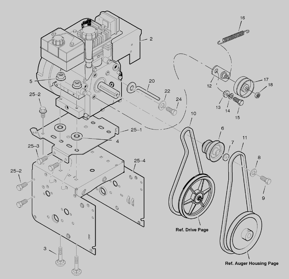 Engine Diagram and Parts List for 622505X0B 2004 Briggs and Stratton Snow Blower
